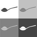 Vector icon of a spoon with sugar or salt. Vector icon on white-grey-black color Royalty Free Stock Photo
