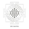 Icon with Sri Yantra Hinduism symbol