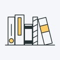 Vector icon of a stack of folders and binders. Can be used as a logo or an office or school objects icon Royalty Free Stock Photo