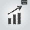 Vector icon of statistic graph in scribble style Royalty Free Stock Photo