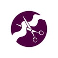 Vector icon of steel scissors