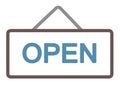 Vector icon of a store `Open` door sign Royalty Free Stock Photo