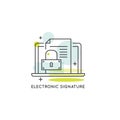 Electronic Signature Concept, Data Protection, Service App