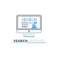 Vector Icon Style Illustration of Search Engine Application Soft Royalty Free Stock Photo