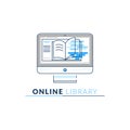 Vector Icon Style Logo of Online Library, Storage, Epub, Txt, Bo