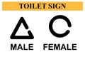 Simple Vector, Icon Style, Toilet Sign for Male, Female, handicap and baby Royalty Free Stock Photo