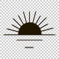 Vector icon sunset, sunrise symbol.