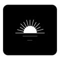 Vector icon sunset, sunrise symbol. Vector white illustration on