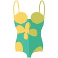 Vector Icon of a swimming suit for women in flat style without line. Pixel perfect. Business and office look. Royalty Free Stock Photo