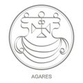 Vector icon with symbol of demon Agares
