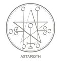 Vector icon with symbol of demon Astaroth Royalty Free Stock Photo