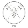 Vector icon with symbol of demon Bael