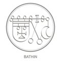 Vector icon with symbol of demon Bathin Royalty Free Stock Photo