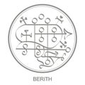 Vector icon with symbol of demon Berith