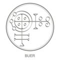 Vector icon with symbol of demon BifronsVector icon with symbol of demon Buer