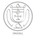 Vector icon with symbol of demon Crocell