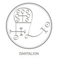 Vector icon with symbol of demon Dantalion
