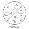 Vector icon with symbol of demon Decarabia