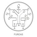 Vector icon with symbol of demon Furcas