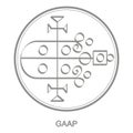 Vector icon with symbol of demon Gaap