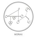 Vector icon with symbol of demon Morax