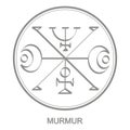 Vector icon with symbol of demon Murmur