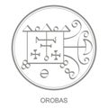 Vector icon with symbol of demon Orobas