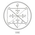 Vector icon with symbol of demon Ose