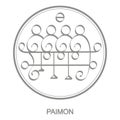 Vector icon with symbol of demon Paimon