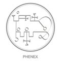 Vector icon with symbol of demon Phenex
