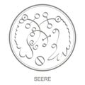 Vector icon with symbol of demon Seere