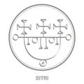 Vector icon with symbol of demon Sitri