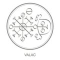 Vector icon with symbol of demon Valac