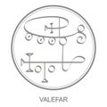Vector icon with symbol of demon Valefar