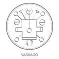 Vector icon with symbol of demon Vassago