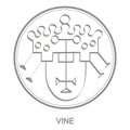 Vector icon with symbol of demon Vine