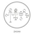 Vector icon with symbol of demon Zagan