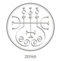 Vector icon with symbol of demon Zepar