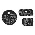 Vector icon with The Tartaria tablets Neolithic amulet