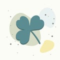 Vector icon three-leafed clover on multicolored background