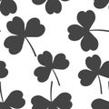 Vector icon three-leafed clover seamless pattern on a white background