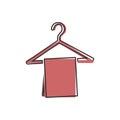 Vector icon towel hanging cartoon style on white isolated background Royalty Free Stock Photo