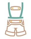 Vector icon of traditional German Lederhosen pants