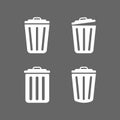 Vector icon trash can . Lorem Ipsum Illustration design. Trash Can, Rubbish Bin. Flat Vector Icon illustration. Simple black Royalty Free Stock Photo