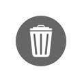 Vector icon trash can . Lorem Ipsum Illustration design. Trash Can, Rubbish Bin. Flat Vector Icon illustration. Simple black Royalty Free Stock Photo