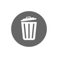 Vector icon trash can . Lorem Ipsum Illustration design. Trash Can, Rubbish Bin. Flat Vector Icon illustration. Simple black Royalty Free Stock Photo