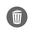 Vector icon trash can . Lorem Ipsum Illustration design. Trash Can, Rubbish Bin. Flat Vector Icon illustration. Simple black Royalty Free Stock Photo