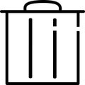 Vector icon trash can. Stylized trash can on white background. Trash icon page symbol for your web site design icon logo, app, UI. Royalty Free Stock Photo