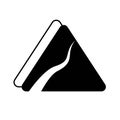 vector icon triangular logo with mountain road silhouette Royalty Free Stock Photo