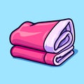 Vector icon of two pink towels on a blue background, with a vector icon design in a flat style Royalty Free Stock Photo